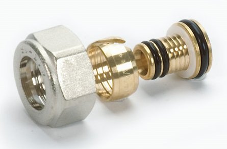Knelaansluitkoppeling Messing 16/2mm x 3/4" ek verwarming Begetube Alpex - VPE (2st)